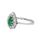 Bague 49 Bague Poire Or blanc Emeraude, Diamants 58 Facettes 5281132CN