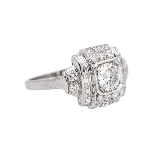 Bague 52 Bague Art déco Platine Diamant, Diamants 58 Facettes 5419004CN