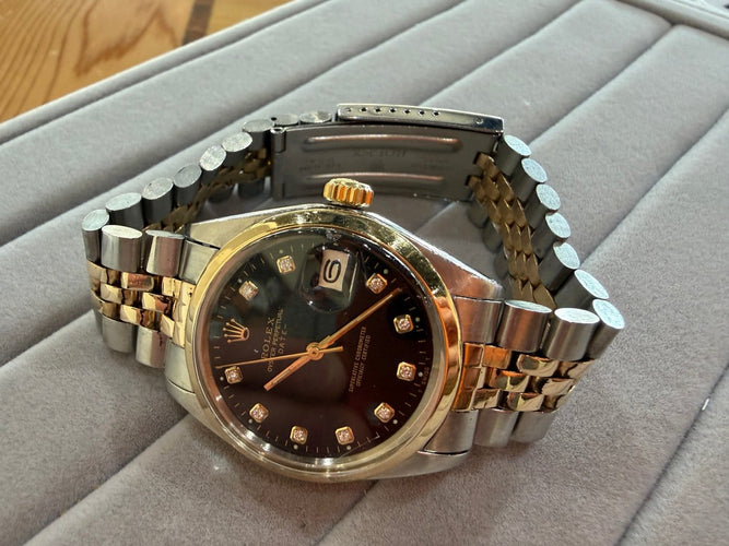 Montre Rolex Oyster Perpetual Date - Montre 34 mm en or 750 et acier (vers 1960) 58 Facettes Rol01