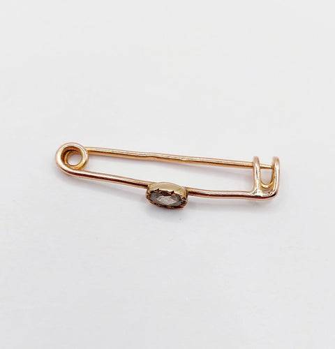 Broche Broche épingle à nourrice antique en or rose 18k et diamant taille rose 58 Facettes A07015