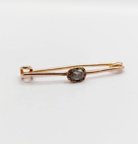 Broche Broche épingle à nourrice antique en or rose 18k et diamant taille rose 58 Facettes A07015
