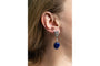 Boucles d'oreilles Style Art déco - Boucles d’oreilles pendantes en platine, lapis-lazuli, diamants et saphirs synthétiques 58 Facettes 10839