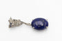 Boucles d'oreilles Style Art déco - Boucles d’oreilles pendantes en platine, lapis-lazuli, diamants et saphirs synthétiques 58 Facettes 10839