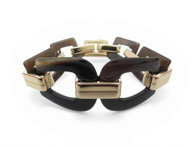 Bracelet Hermès Écuyère - Bracelet en corne de buffle et métal doré 58 Facettes 274427