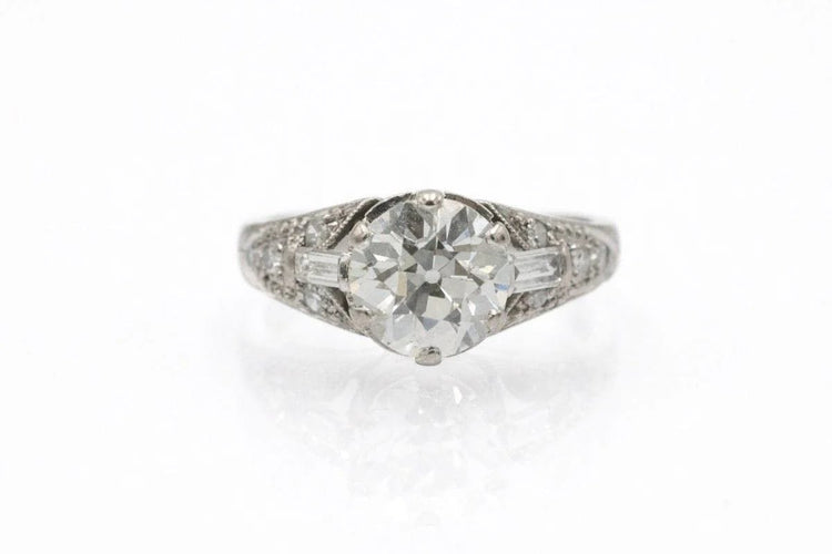 Bague 46 Bague ancienne en or blanc et diamants taille ancienne 58 Facettes 11618