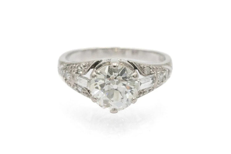 Bague 46 Bague ancienne en or blanc et diamants taille ancienne 58 Facettes 11618