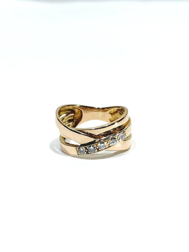 Bague 53 Bague Mouvement - Bague en or rose 18 carats et diamants 58 Facettes 1746688