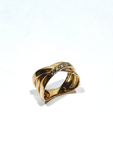 Bague 53 Bague Mouvement - Bague en or rose 18 carats et diamants 58 Facettes 1746688