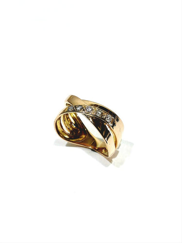 Bague 53 Bague Mouvement - Bague en or rose 18 carats et diamants 58 Facettes 1746688