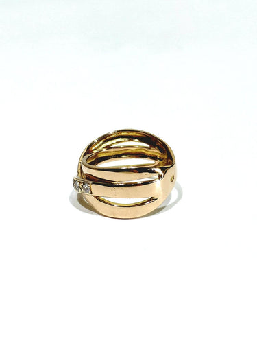 Bague 53 Bague Mouvement - Bague en or rose 18 carats et diamants 58 Facettes 1746688