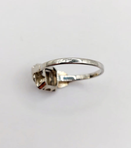 Bague Bague tank Art déco en or blanc 18k et diamant taille rose 58 Facettes A07019