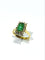 Bague 54.5 Bague en or jaune 18 carats avec émeraude et diamants 58 Facettes 1746698