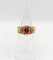 Bague rétro en or 18k avec rubis synthétique et diamants 58 Facettes A01910