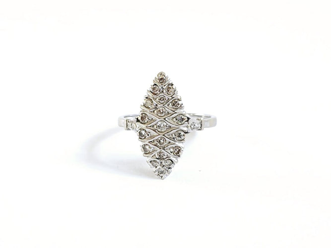 Bague 55 Bague marquise en or blanc 18 carats et diamants 58 Facettes NORM20251219-132