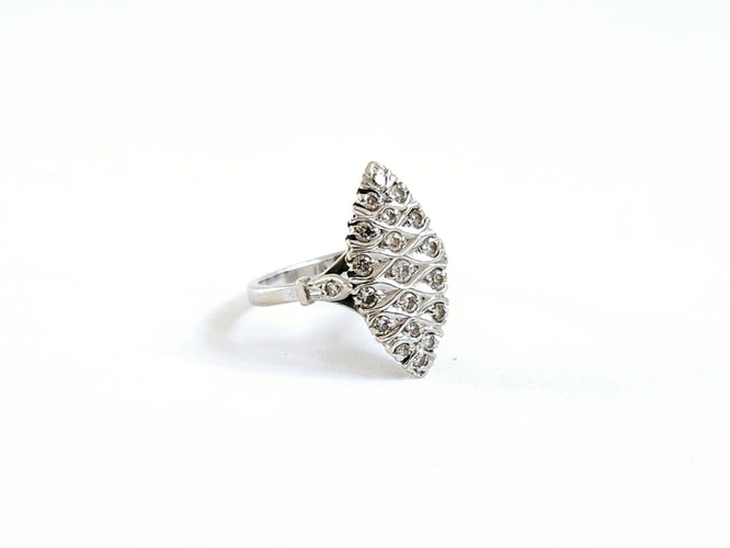 Bague 55 Bague marquise en or blanc 18 carats et diamants 58 Facettes NORM20251219-132