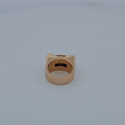 Bague 43 Bague Tank en or rose 18 carats et diamants taille rose 58 Facettes 3042363