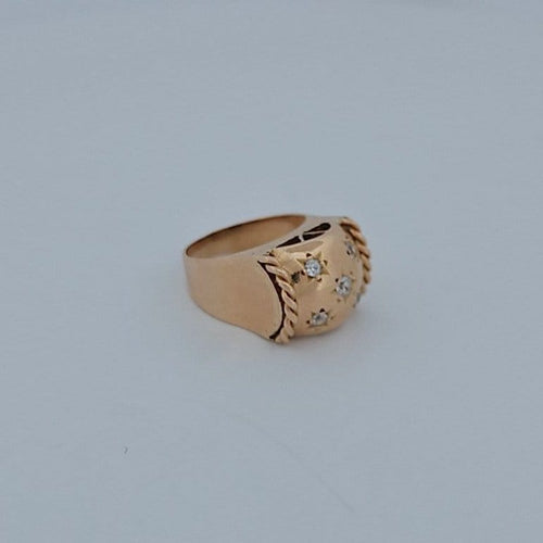 Bague 49 Bague en or rose 18 carats et diamants taille brillant 58 Facettes RV CREATION - 2584664