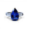 Bague 52 Bague solitaire saphir de Ceylan et diamants en platine et or jaune 58 Facettes