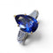 Bague 52 Bague solitaire saphir de Ceylan et diamants en platine et or jaune 58 Facettes