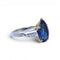 Bague 52 Bague solitaire saphir de Ceylan et diamants en platine et or jaune 58 Facettes