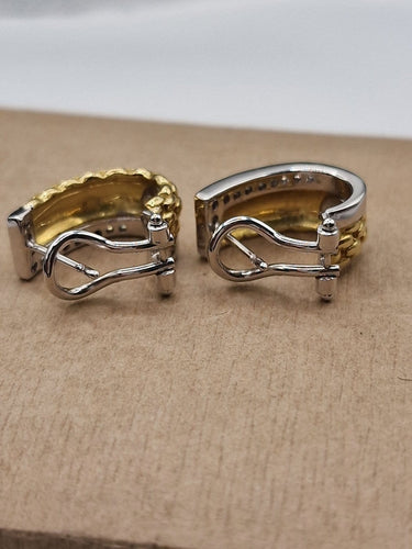 Boucles d'oreilles FOPE - Boucles d’oreilles créoles en or jaune 18 ct et diamants 58 Facettes CV-041