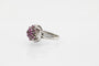 Bague 59 Bague vintage dôme en or blanc 585 sertie de rubis 58 Facettes KGN1