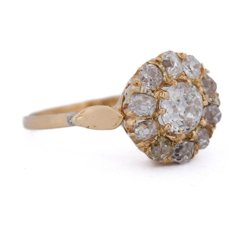 Bague 56 Bague vintage grappe - Bague en or 18 carats et diamants 58 Facettes AN585 (00019)