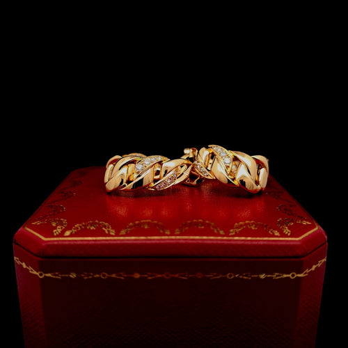Boucles d'oreilles Cartier Bergame - Boucles d'oreilles clips en or jaune 18 ct et diamants 58 Facettes UN-0809