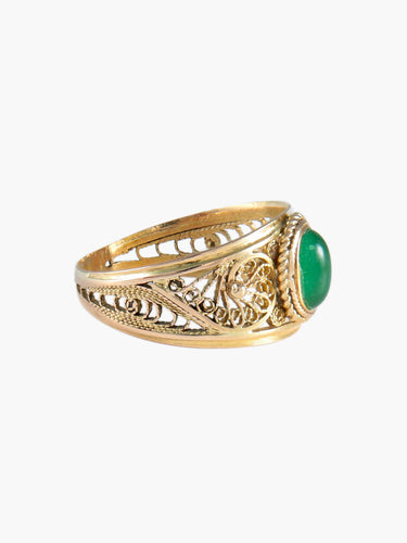 Bague 50 Sultan - Bague en or jaune 18 carats calcédoine 58 Facettes BO/220027 NSS