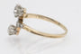 Bague 60 Bague toi et moi Art nouveau en or jaune et platine avec diamants 58 Facettes 11081