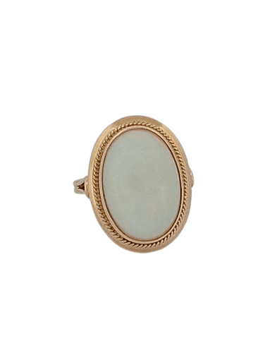 Bague 50.5 Bague opale cabochon en or jaune 18 carats 58 Facettes RV CREATION - 3042053