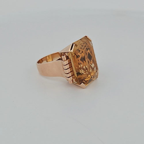 Bague 58 Bague topaze rectangulaire en or jaune 18 carats 58 Facettes RV CREATION - 3042174