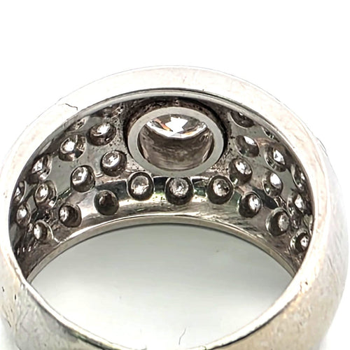 Bague 54 Bague - Solitaire pavé en or blanc avec diamants 58 Facettes 1031 E OC