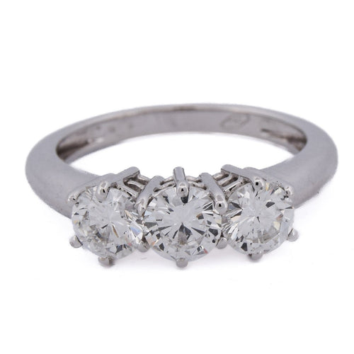 Bague 54 Bague trilogy en or blanc 18 carats et diamants taille brillant 58 Facettes AN69 (00049)
