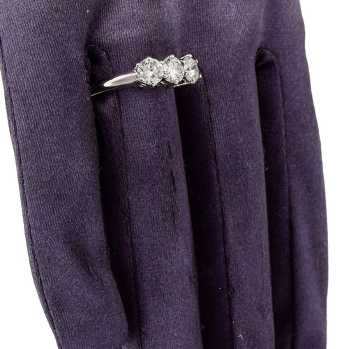 Bague 54 Bague trilogy en or blanc 18 carats et diamants taille brillant 58 Facettes AN69 (00049)