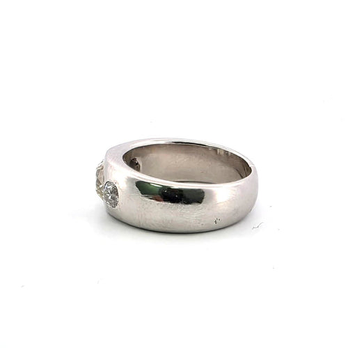 Bague 52 Bague bandeau en platine avec diamants taille old mine 58 Facettes 223/26 M