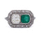Bague 59 Art déco - Bague en platine 950 avec émeraude et diamants 58 Facettes AN631 P25 (05929)