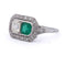 Bague 59 Art déco - Bague en platine 950 avec émeraude et diamants 58 Facettes AN631 P25 (05929)