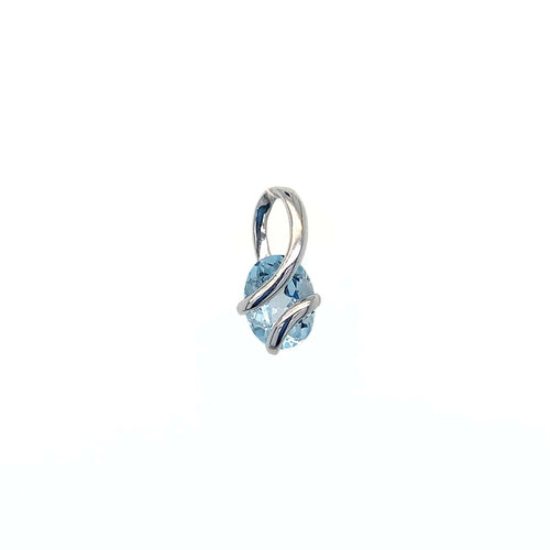 Pendentif Pendentif - Aigue-marine ovale en or blanc 750 58 Facettes 434731