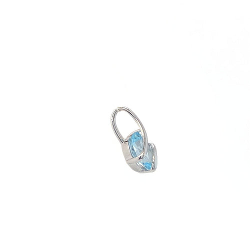 Pendentif Pendentif - Aigue-marine ovale en or blanc 750 58 Facettes 434731