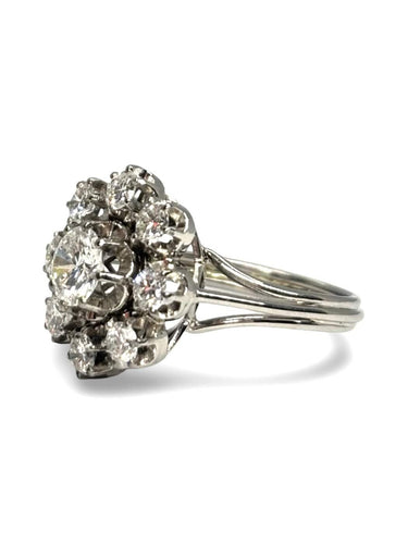 Bague 53 Bague en or blanc 18K sertie de diamants 2,1 ct 58 Facettes 1853
