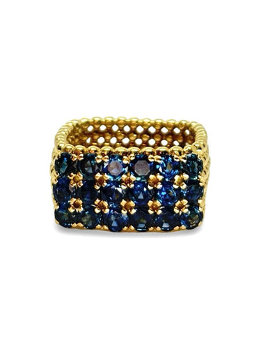 Bague 52 Bague en or jaune 18K sertie de saphirs env. 1 ct 58 Facettes 1855