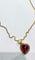 Collier Collier pendentif cœur rhodolite et diamant en or jaune 18K 58 Facettes LP1845