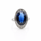 Bague 54 Art déco - Bague en or et platine au saphir et diamants 58 Facettes Art déco Bague en or et platine sertie de saphir et diamants