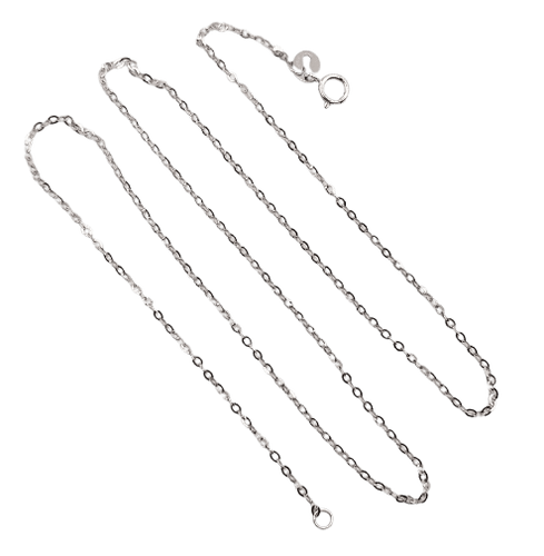 Collier Chaîne - Chaîne fine vintage en or blanc 18 carats, maille forçat 58 Facettes A07033