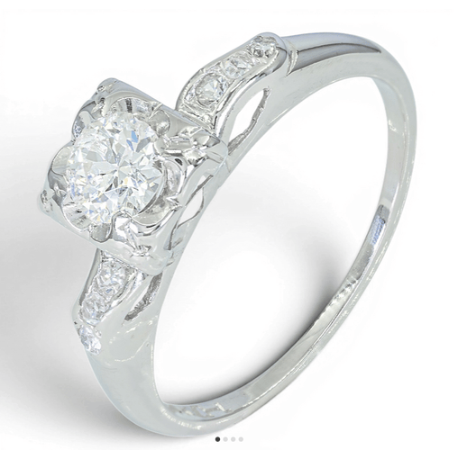 Bague 54 Bague solitaire en or 14K avec diamant 0,54 ct 58 Facettes AF52