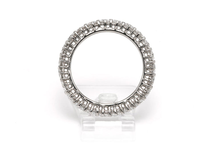 Bague 50 Bague contemporaine en or blanc 18 carats et diamants taille brillant 58 Facettes 23722
