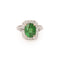 Bague 53.5 Bague pompadour en or gris 18 carats avec tsavorite et diamants 58 Facettes B376