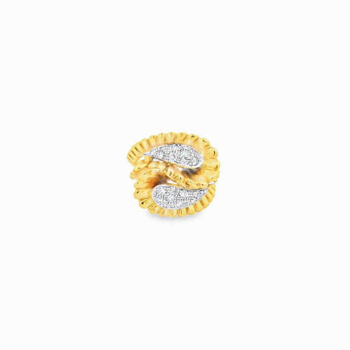 Bague 51.5 Bague multistone en or jaune 14k et diamants taille brillant 58 Facettes UN-1001