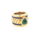 Bague 47 Bague multi-pierres en or jaune avec émeraude cabochon poire 58 Facettes 111134